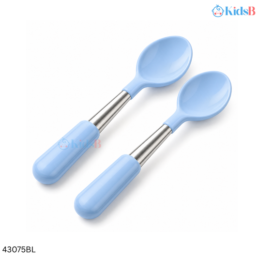 Momeasy Stainless Steel Baby Feeding Spoon Set BPA-Free – Blue