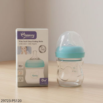 Momeasy Wide Neck Glass Feeding Bottles - 0m+ - 120ml - Paste