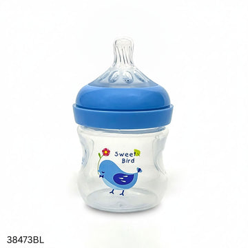 Momeasy Wide Neck Plastic Feeding Bottles 0m+ - 120ml - Blue