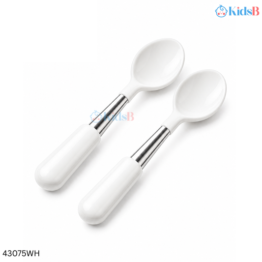 Momeasy Stainless Steel Baby Feeding Spoon Set BPA-Free – White
