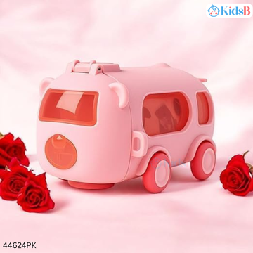 Multi-Function Portable Cute Bus Design Water Bottle 500ml – Pink