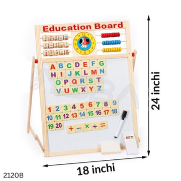 Multi Functional Educational Double Sided Magnetic & Wooden Writing Board - Big Size