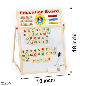 Multi Functional Educational Double Sided Magnetic & Wooden Writing Board - Medium Size