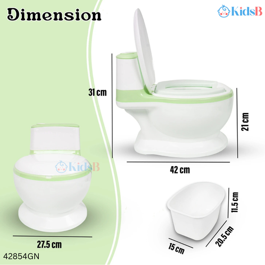 Musical Realistic Baby Commode Toilet Training Potty – Green