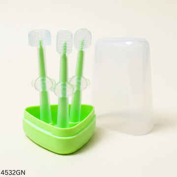 Baby Teeth Oral Care Silicone Toothbrush - 3pcs - Green