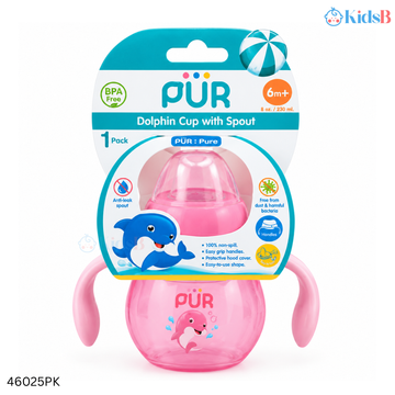 PUR Drinking Dolphin Cup With Spout 230ml – Pink