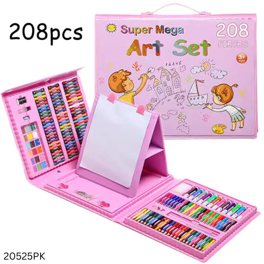 Painting Drawing Supper Mega Art Set 208 Pcs - Pink