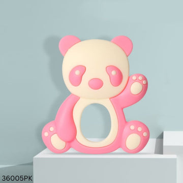 Panda Shape Baby Silicone Teether - Pink