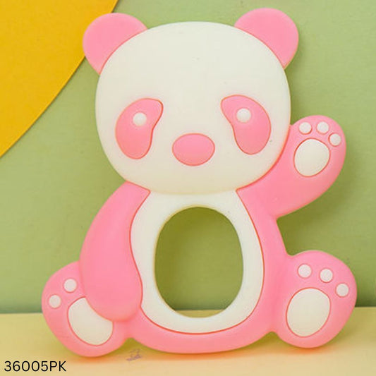 Panda Shape Baby Silicone Teether - Pink