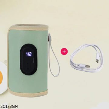 Portable Baby Milk Warmer with USB & Digital Display - Green