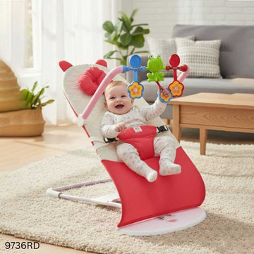 Premium Musical Bouncer Chair with Toy - Red