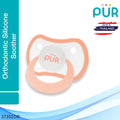 PUR Orthodontic Silicone Soother (6m+) - Orange