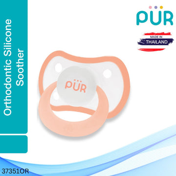 PUR Orthodontic Silicone Soother (6m+) - Orange