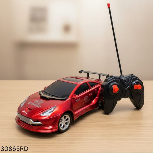 Rechargeable Remote Control Sports Racing Car with Music & Lights - Red