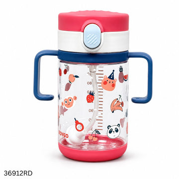 Rovco Tritan Colorful Straw Water Bottle 240ml - Red