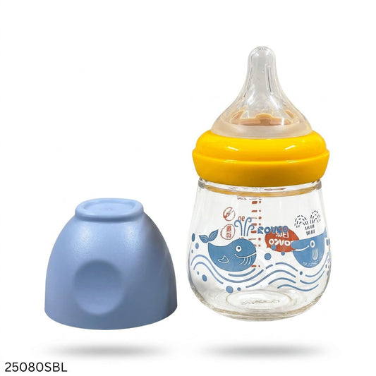 Rovco Wide Neck Glass Feeder 150ml - Sky Blue