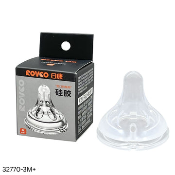 Rovco Wide Neck Silicone Nipple 3m+ - M