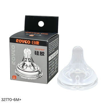 Rovco Wide Neck Silicone Nipple 6m+ - L