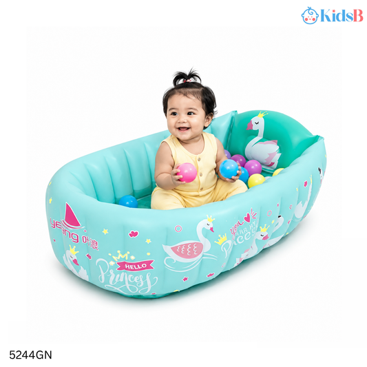 Safe Inflatable Baby Bathtub with Air Pump - Green