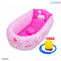 Safe Inflatable Baby Bathtub with Air Pump – Pink