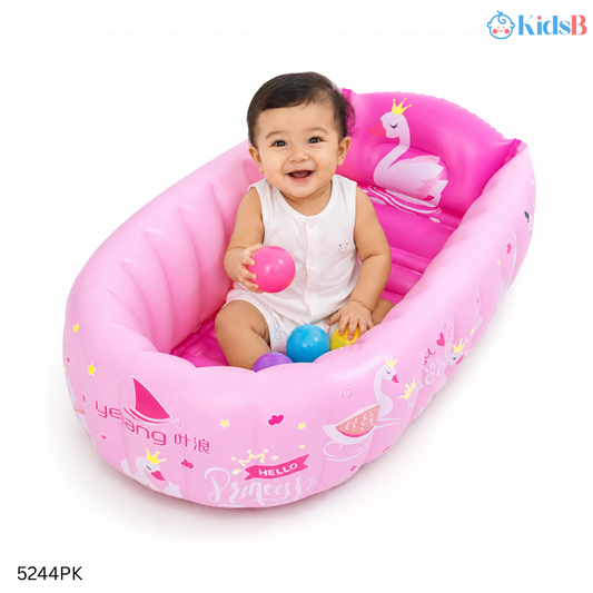 Safe Inflatable Baby Bathtub with Air Pump – Pink