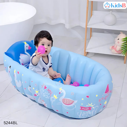 Safe Inflatable Baby Bathtub with Air Pump - Blue