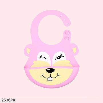 Silicone Cartoon Design Bibs - Pink