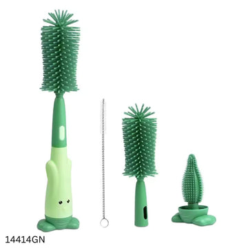 Silicone Feeder & Nipple Cleaning Brush - Green