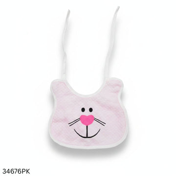 Soft Cotton Baby Feeding Bib - Pink