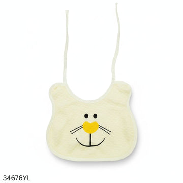 Soft Cotton Baby Feeding Bib - Yellow