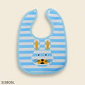 Soft Cotton Striped Baby Eating Bib - Blue