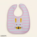 Soft Cotton Striped Baby Eating Bib - Pink