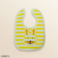 Soft Cotton Striped Baby Eating Bib - Yellow