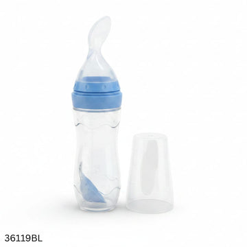 Soft Silicone Baby Spoon Feeder 120ml - Blue