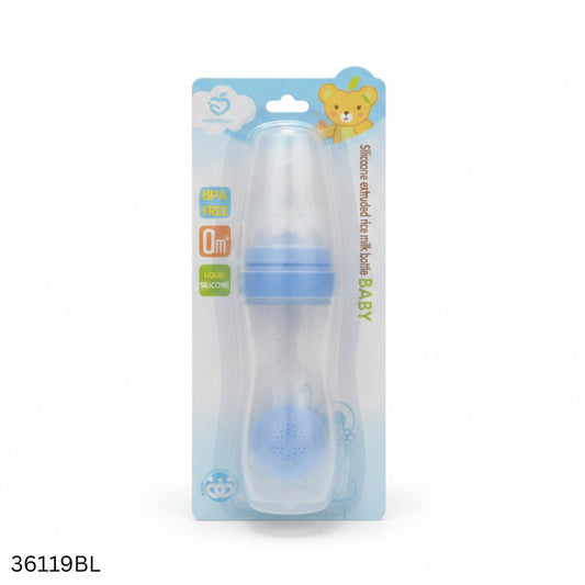 Soft Silicone Baby Spoon Feeder 120ml - Blue