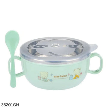 Stainless Steel Heat Insulation Bowl 400ml - Green