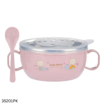 Stainless Steel Heat Insulation Bowl 400ml - Pink