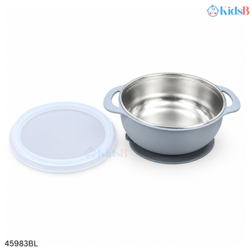 Stainless Steel and Silicone with Suction Baby Bowl – Blue