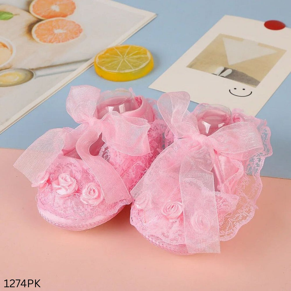 Stylish Baby Girl Flower Shoes - Pink
