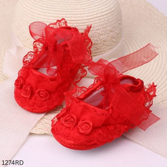 Stylish Baby Girl Flower Shoes – Red