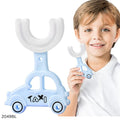 Taxi U-Shaped Soft Silicone Baby Toothbrush  - Blue