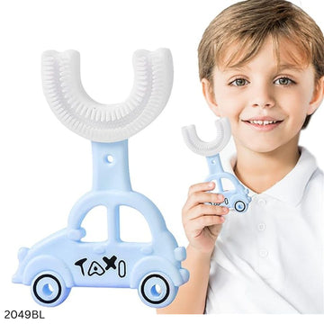 Taxi U-Shaped Soft Silicone Baby Toothbrush  - Blue