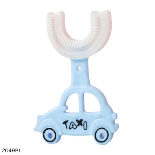 Taxi U-Shaped Soft Silicone Baby Toothbrush  - Blue