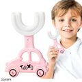 Taxi U-Shaped Soft Silicone Baby Toothbrush  - Pink