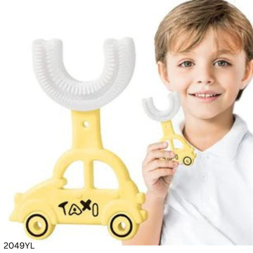 Taxi U-Shaped Soft Silicone Baby Toothbrush  - Yellow