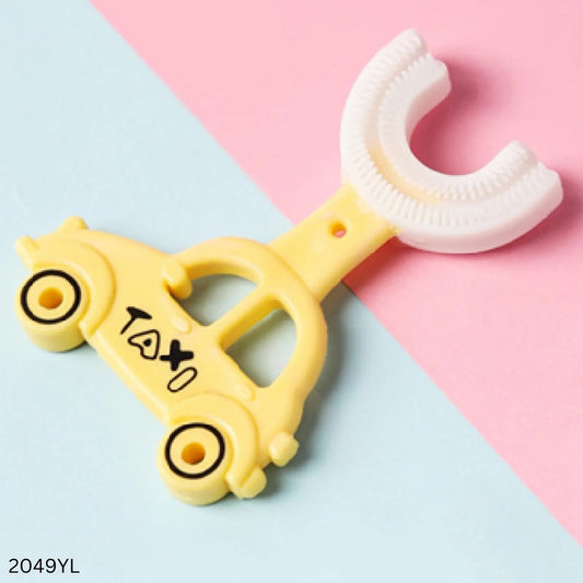 Taxi U-Shaped Soft Silicone Baby Toothbrush  - Yellow