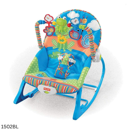 Tiibaby Musical Rocking Chair With Toy Bar & Vibration - Blue