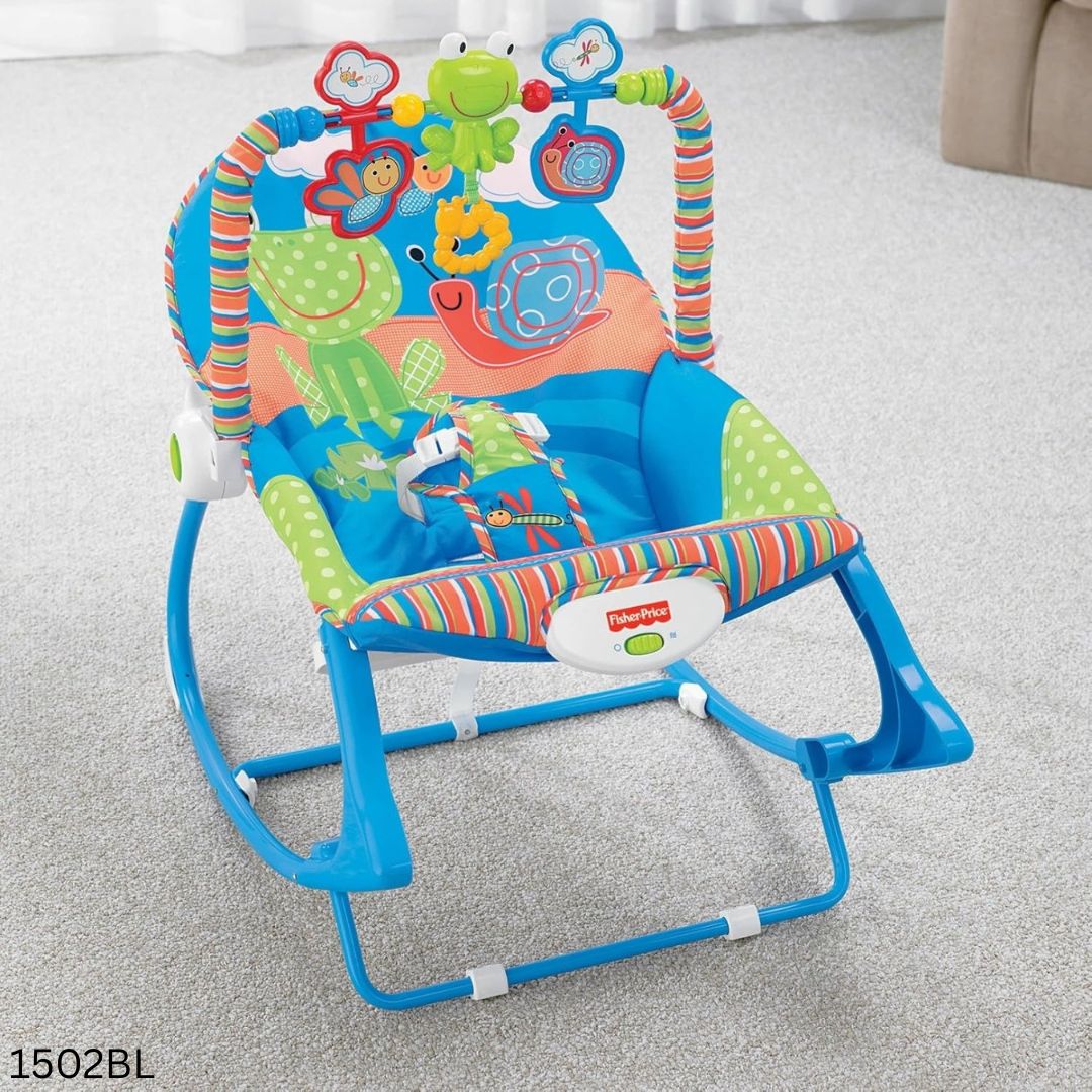 Vee Bee Rocking Chair Tiibaby Musical Rocking Chair With Toy Bar & Vibration - Blue