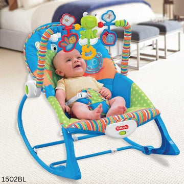 Tiibaby Musical Rocking Chair With Toy Bar & Vibration - Blue