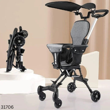 Top Light Portable 4-Wheel Mini Baby Tricycle Stroller with Steel Frame
